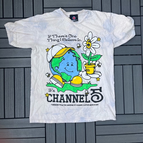 Channel 5 Tie-Dye T-Shirt - M Multicoloured Cotton - Picture 1 of 2